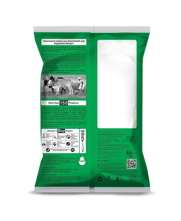 Bajra Pearl Millet Flour 500 Gm - Organic Flour By Natureland Organics back