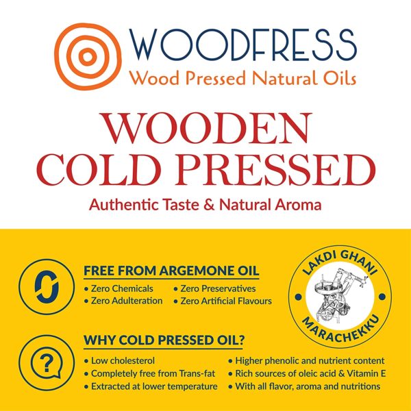Cold Pressed Safflower Oil 1L Kardi Kusum Wood Pressed Ad