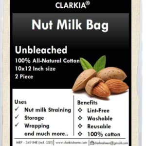 Cotton Drawstring Nut Milk Bag Unbleached (10x12 inch)Front