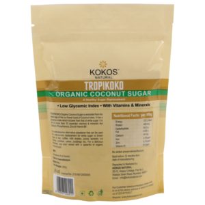 Kokos Natural Organic Coconut Sugar 250g Back