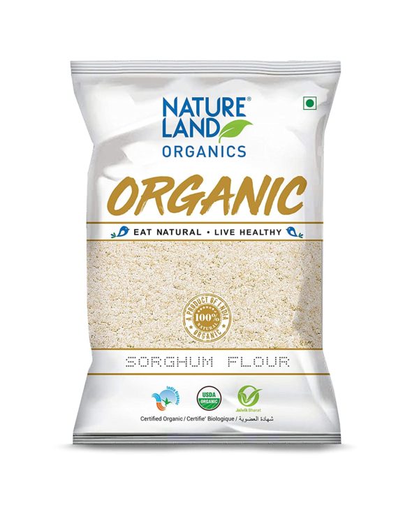 Natureland Organics Sorghum Jowar Flour 500 gmsOrganic Flours Front