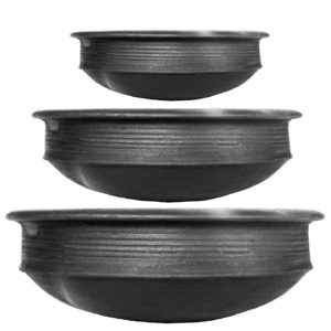 Pottery Earthen Clay Pots Kadai Set of 3 Craftsman India Online
