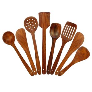 Wooden Sheesham Serving Cooking Spatula Set by Bell Pepper