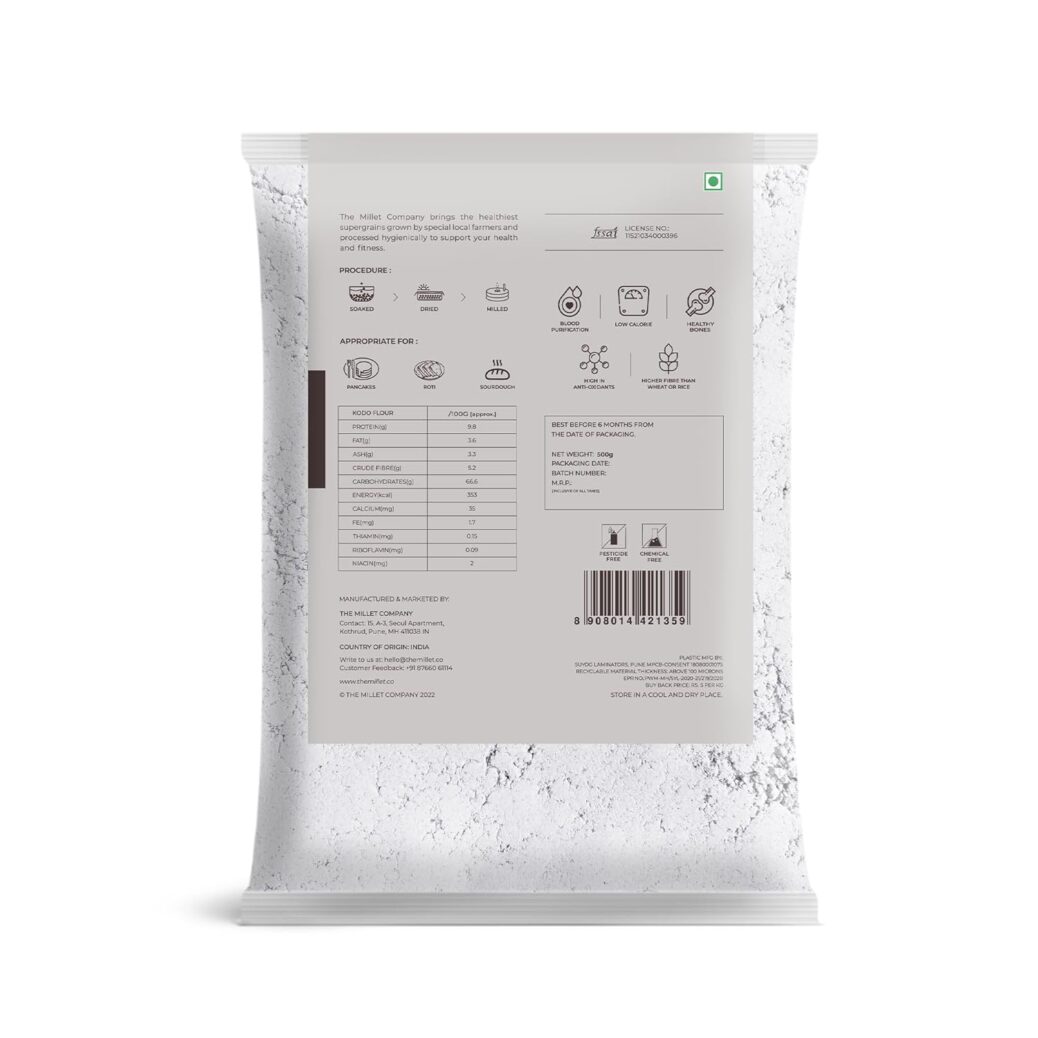 Kodri Pre-Soaked Kodo Millet Flour, Kodon, Kodri, Gluten Free, Unpolished ...