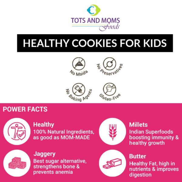 Millet & Jaggery Cookies for Kids - Ragi & Almonds, Nuts & Seeds, Sweet & Savory Properties