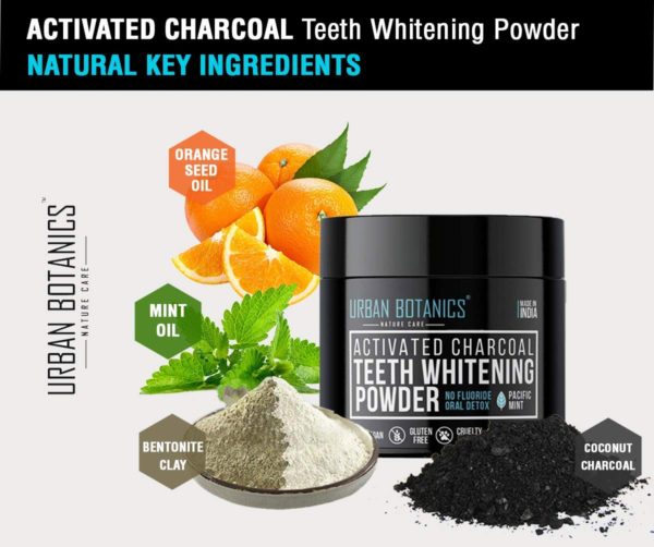 Activated Charcoal Teeth Whitening Powder by UrbanBotanics Ingredients