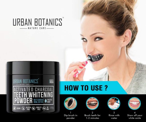 Activated Charcoal Teeth Whitening Powder by UrbanBotanics Teeth