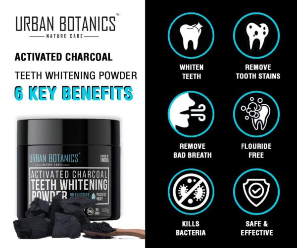 Activated Charcoal Teeth Whitening Powder by UrbanBotanics Usage