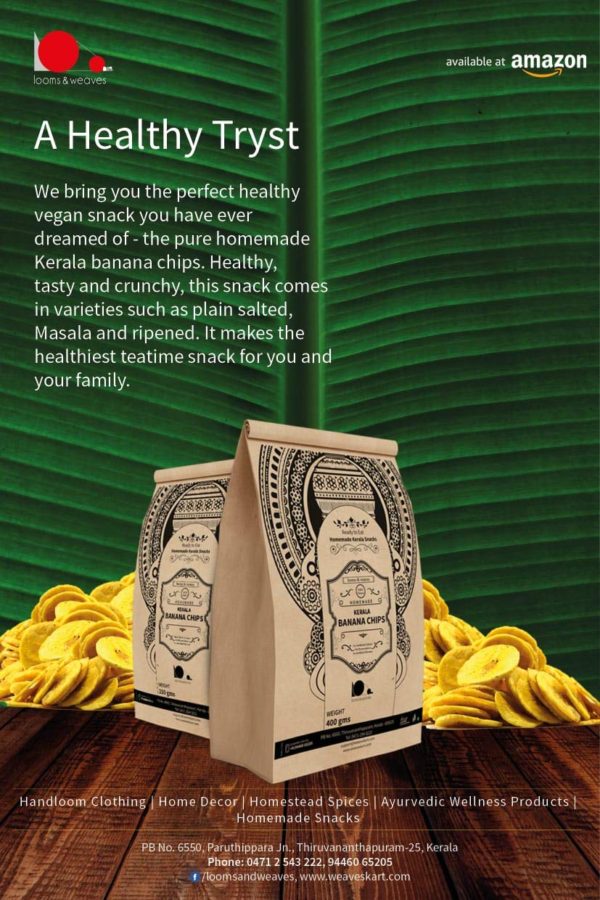 Organic & Homemade Ripened Banana Chips by Looms & Weaves Banner